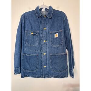 1980s Carhartt Rugged Work Wear Chore Barn Farmer Denim Jacket M